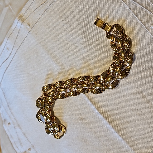 Monet Jewelry - Vintage Monet Gold-tone Textured Link Bracelet